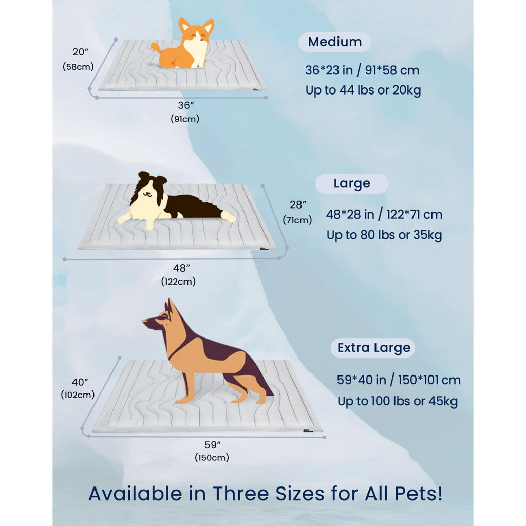 Dog Cooling Mat 36 x 23 Inch Reversible Pad for Crate and Bed V377