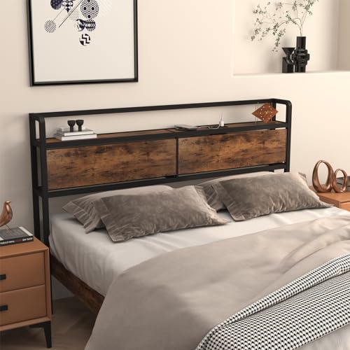 Queen Size Headboard with Storage and USB Lights W215