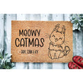 Personalized Meowy Christmas Pet Names Door Mat | Cat Christmas Doormat | Winter Decoration | Welcome Mat | Holiday Doormat | Christmas Gift