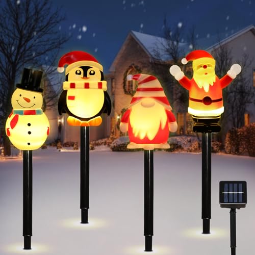 Solar Christmas Candy Cane Lights Outdoor, Pathway Stake Lights, 24 Pack G8137