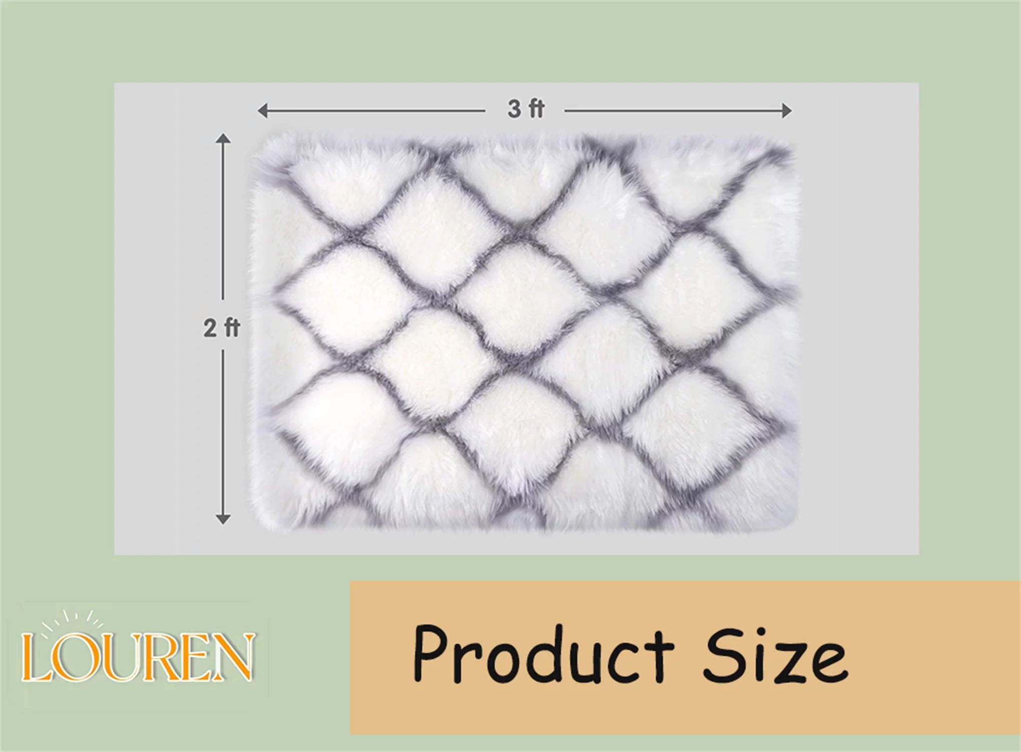 Fluffy Faux Fur Shag Area Rug G300982