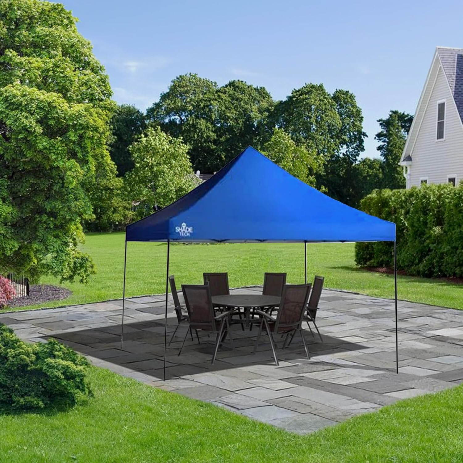 10 x 10 Pop Up Canopy Tent, 1-Person Setup, Portable Outdoor Shelter, Blue A34599