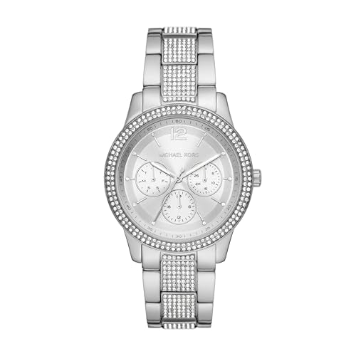 Michael Kors Tibby Women's Watch, Stainless Steel and Pavé Crystal Multifunction Watch for Women
