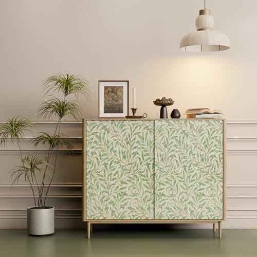 Sage Green Leaf Wallpaper Peel and Stick Boho Floral Contact Paper V711