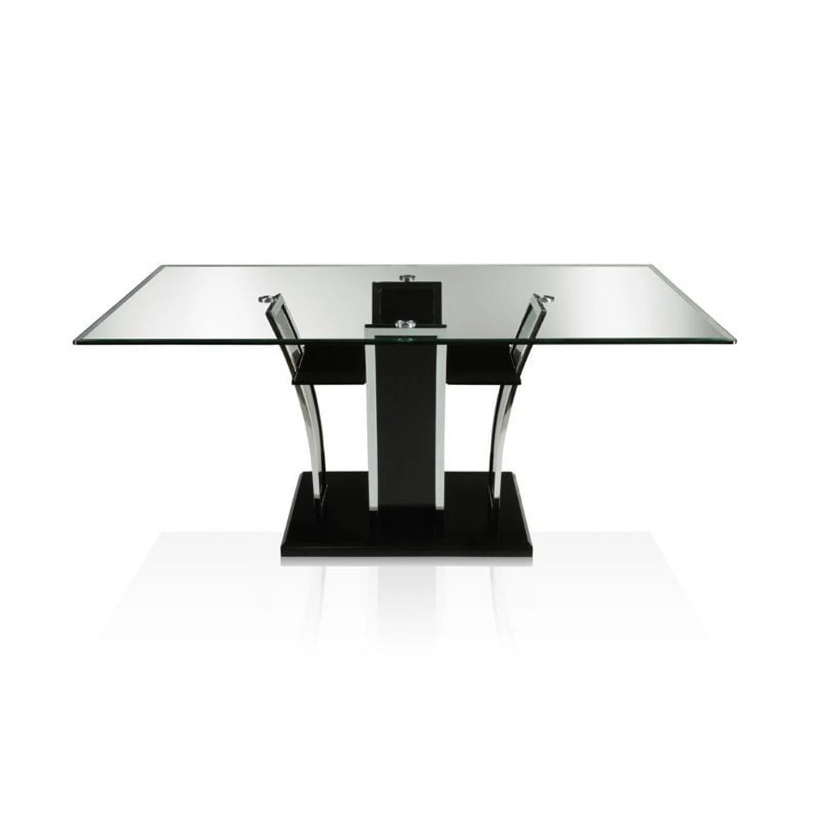 Contemporary Glass Top Dining Table in Black Z7669