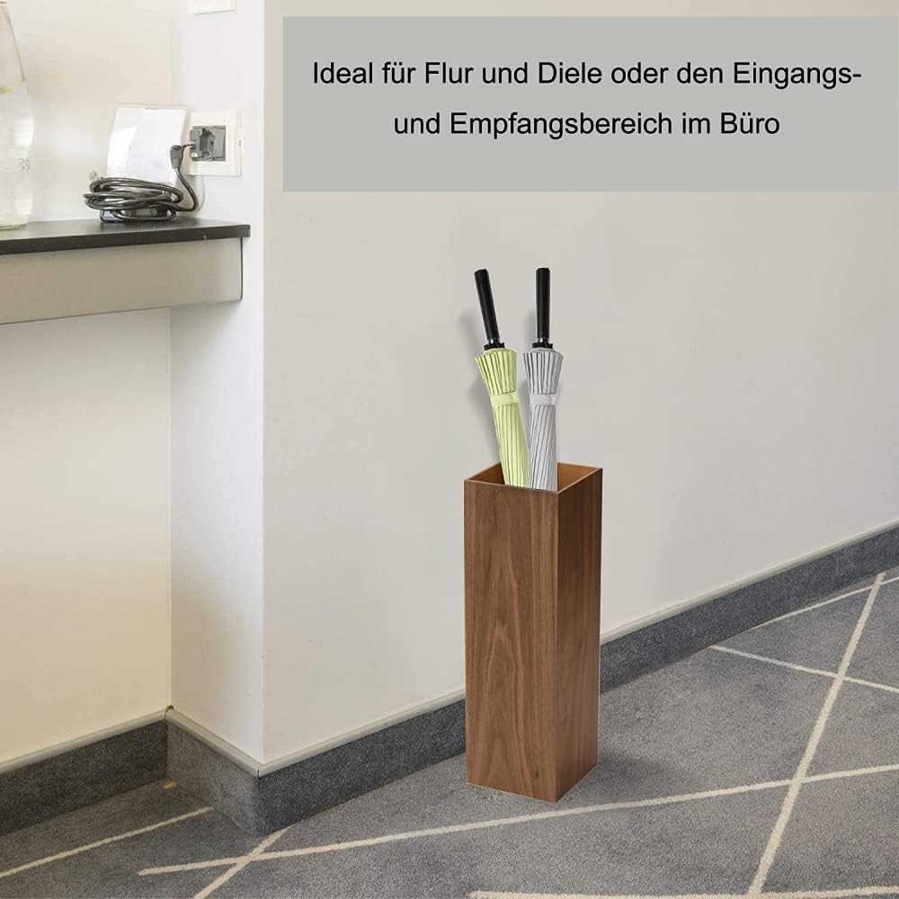 Wooden Umbrella Stand with Drip Tray for Entryway N375042