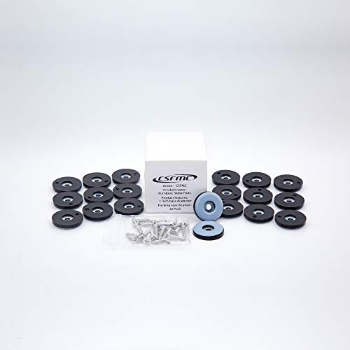 Furniture Sliders Pads for Table Chair Cabinet Sofa, 24 Pack, 3/4 inch, Screw On Floor Protectors J505