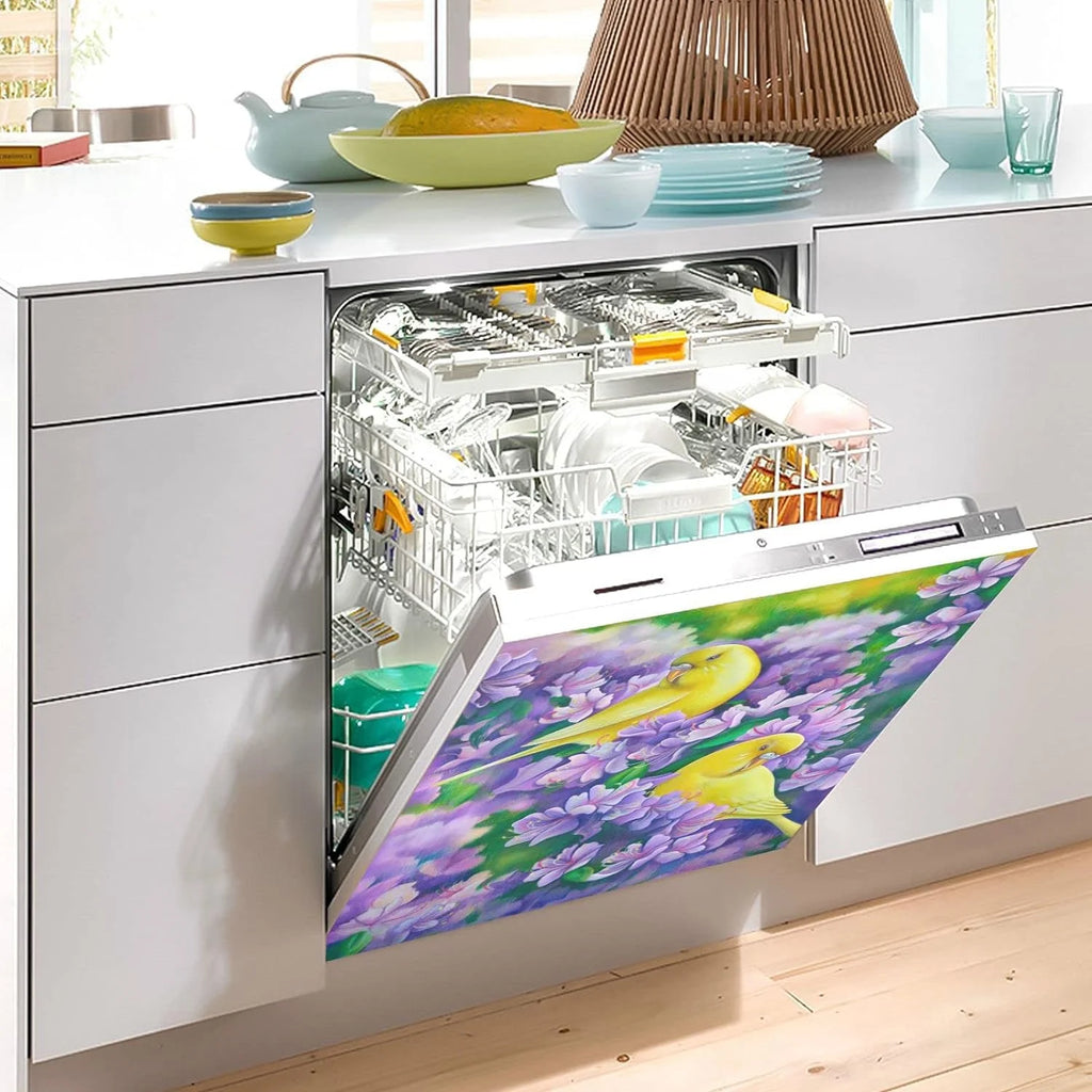 Yellow Parrots Magnetic Dishwasher Sticker Kitchen Decor 23x26in G335435