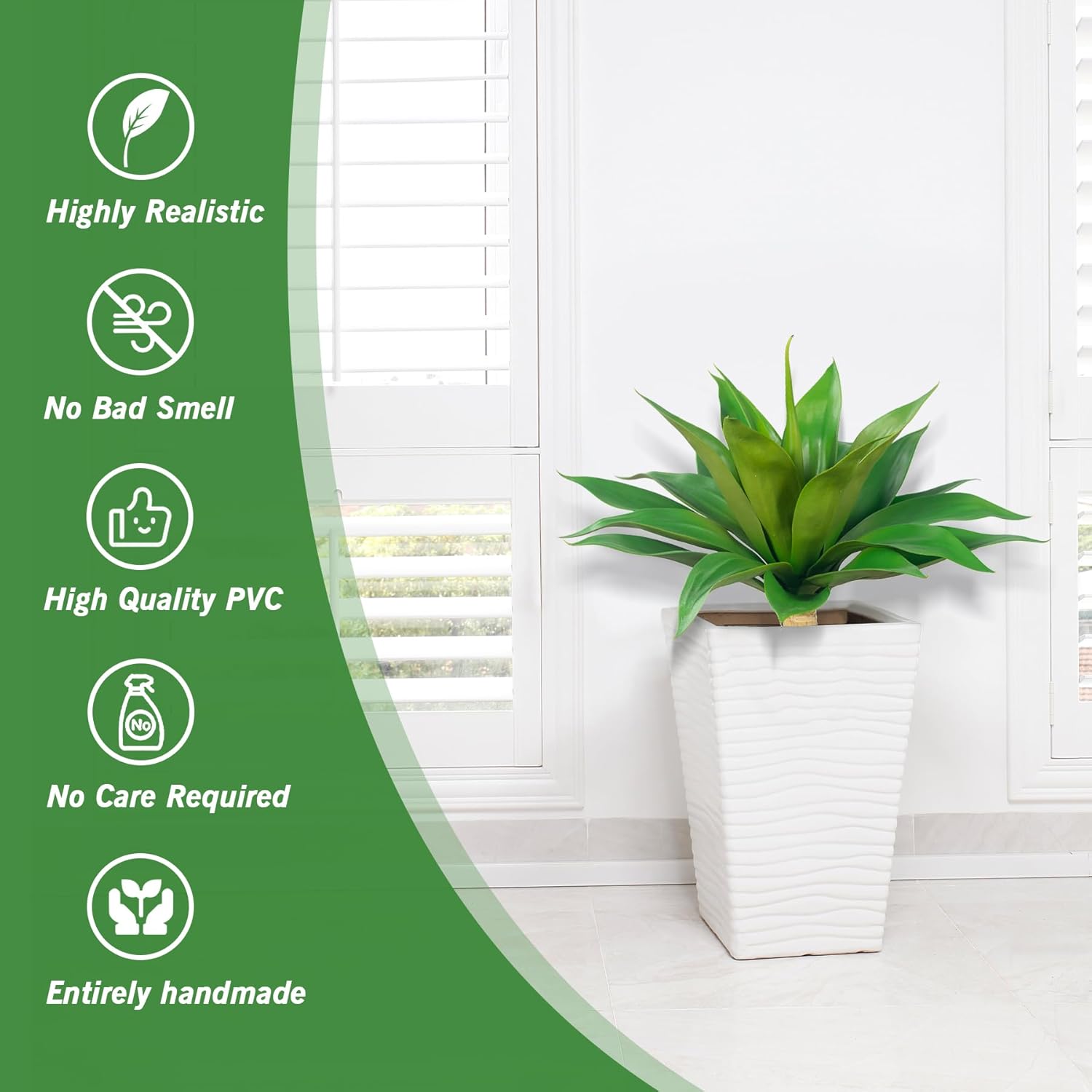 Large UV Resistant Artificial Agave Plants for Indoor Outdoor Decor (2 Pack, 28") X4433