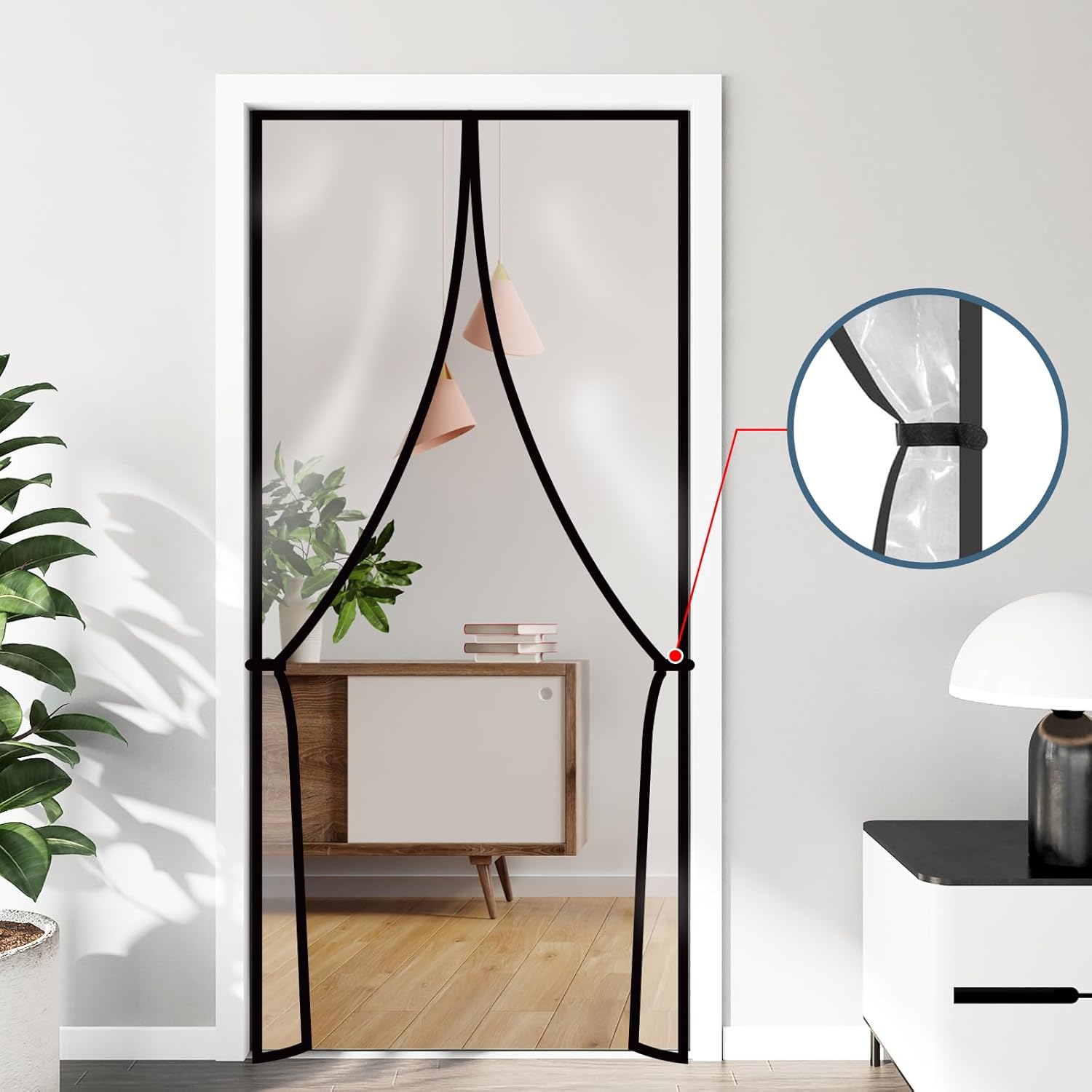 Transparent Insulated Door Curtain Magnetic Thermal Screen V688254