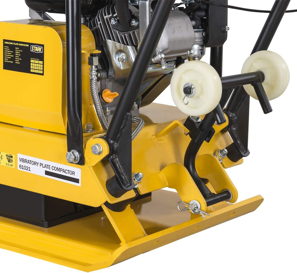 6.5hp Walk Behind Plate Compactor 2248lbs Force Foldable Handle S6932