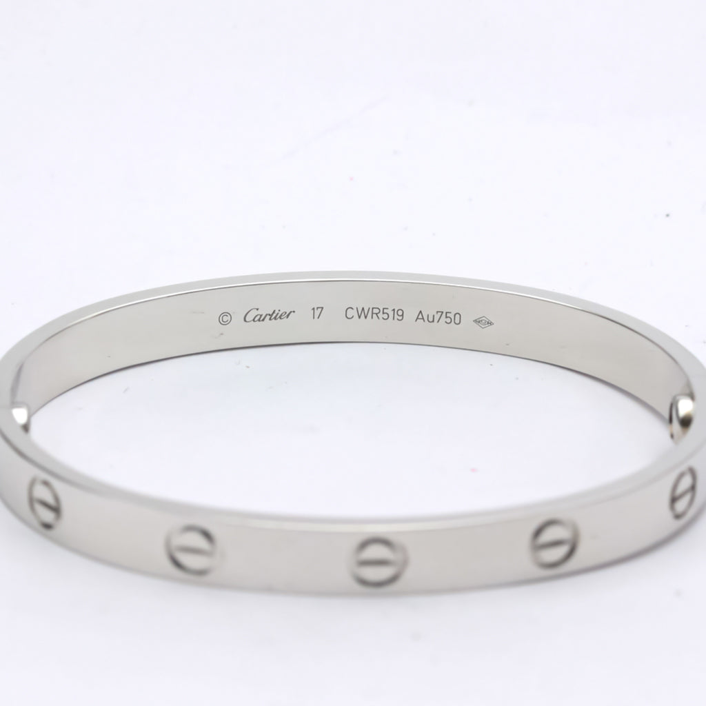 Polished 18K White Gold Love Bracelet Bangle B249