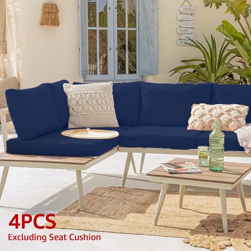 Outdoor Patio Cushion Covers Replacement, 23.6x23.6x3.9 Navy Blue W2792