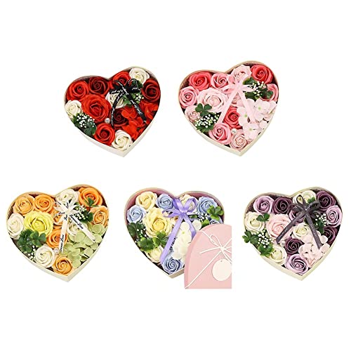 13 Pcs Scented Rose Flower Bath Soap in Heart Gift Box R16046