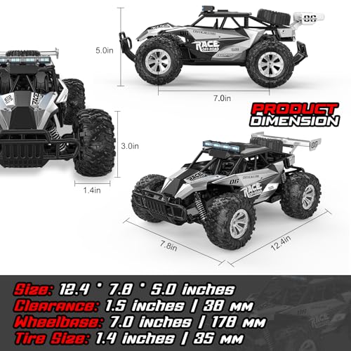 Remote Control Car, 2.4GHz High Speed 33KM/H RC Truck, Off Road with LED Headlight Z515