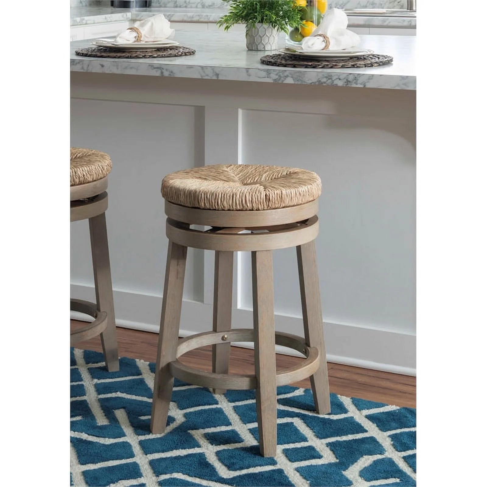 Counter Stool with Swivel Seat in Natural Brown G529