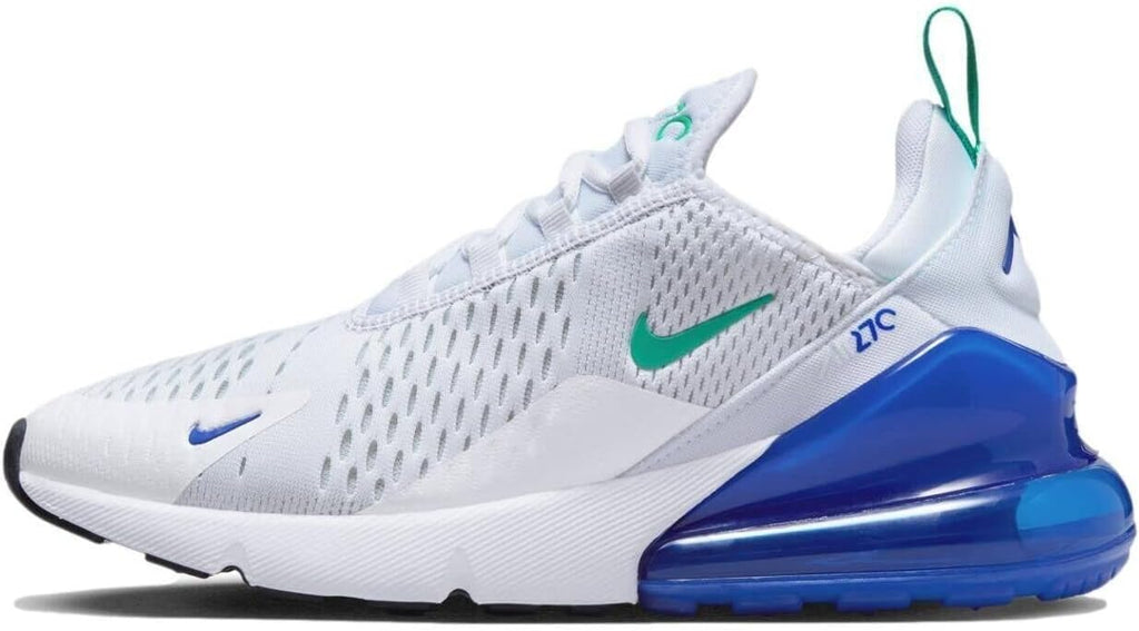 NIKE Women's AIR MAX 270 Shoes, White/Neptune Green-lapis, 8