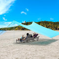 Beach Shade Canopy - Windproof Beach Tent UPF50+, Portable Outdoor Sunshade for Family, Couples - Shelter with 4 Aluminium Pole and 8 Sandbags for Beach Camping Fishing Picnics Park(10×10FT)