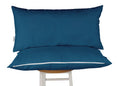 Vargottam Indoor/Outdoor Polyester Fabric Lumbar Pillow With Insert, All-Weather Waterproof Decorative Throw Pillow for Patio Furniture-Set of 2 - Navy Blue