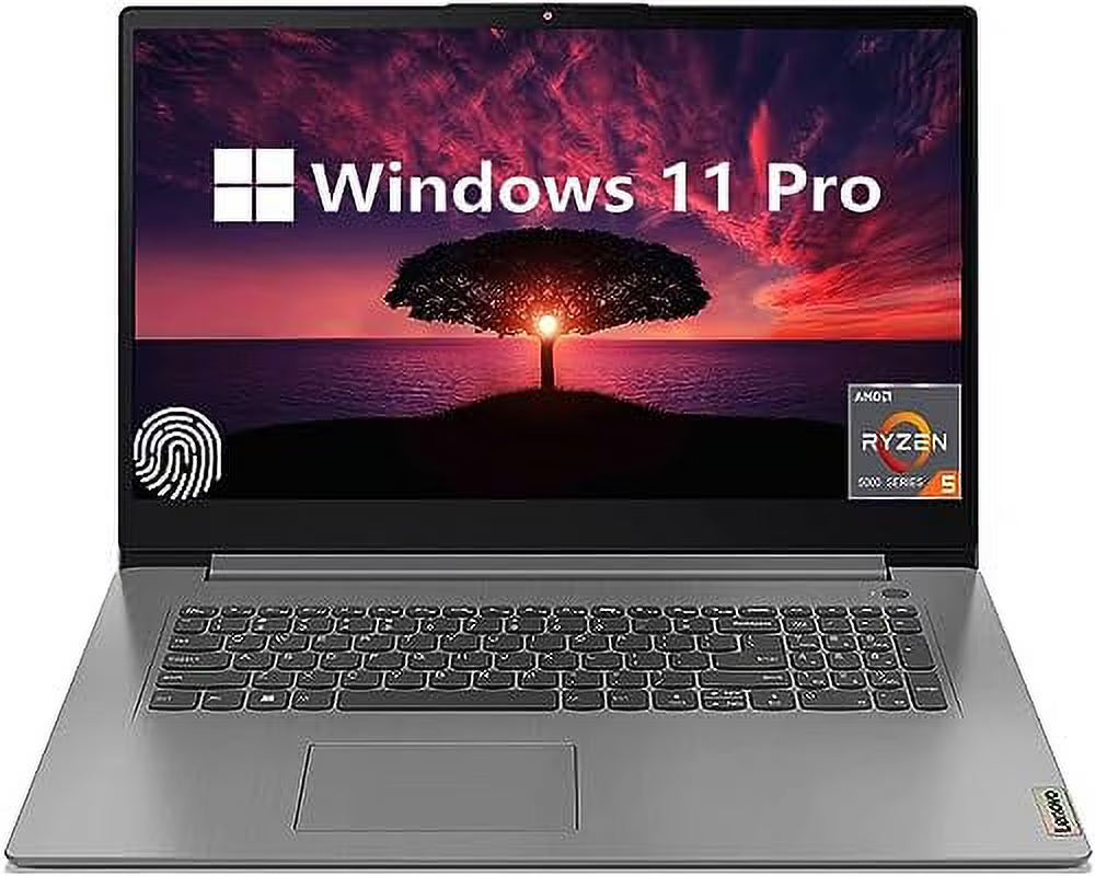 Lenovo IdeaPad 3 Business Laptop, 17.3 Inch FHD Display, AMD Ryzen 5 5625U, 24GB RAM, 2TB SSD, Windows 11 Pro, 10 Number Key, Fingerprint, SD Card Reader, Arctic Grey, PCM