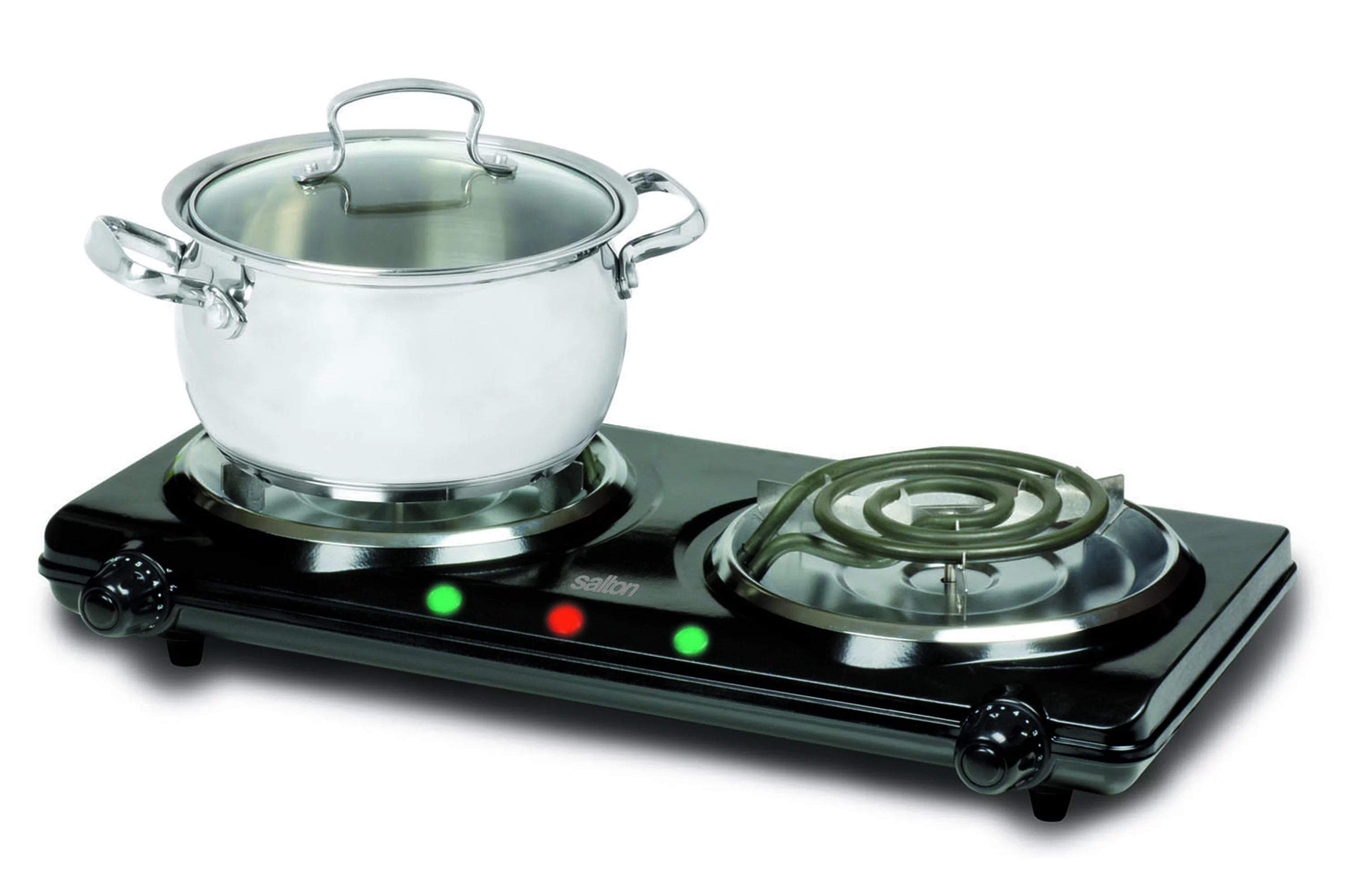 Portable Double Burner Cooktop, Black T5643