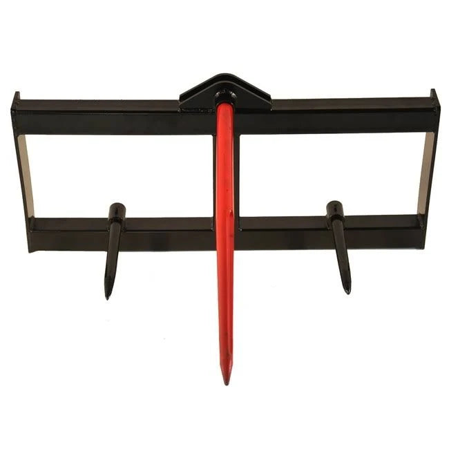 Titan Attachments 49x22 Tractor Hay Spear Attachment 3,000 lb Spike Skid Steer Quick Tach Bobcat