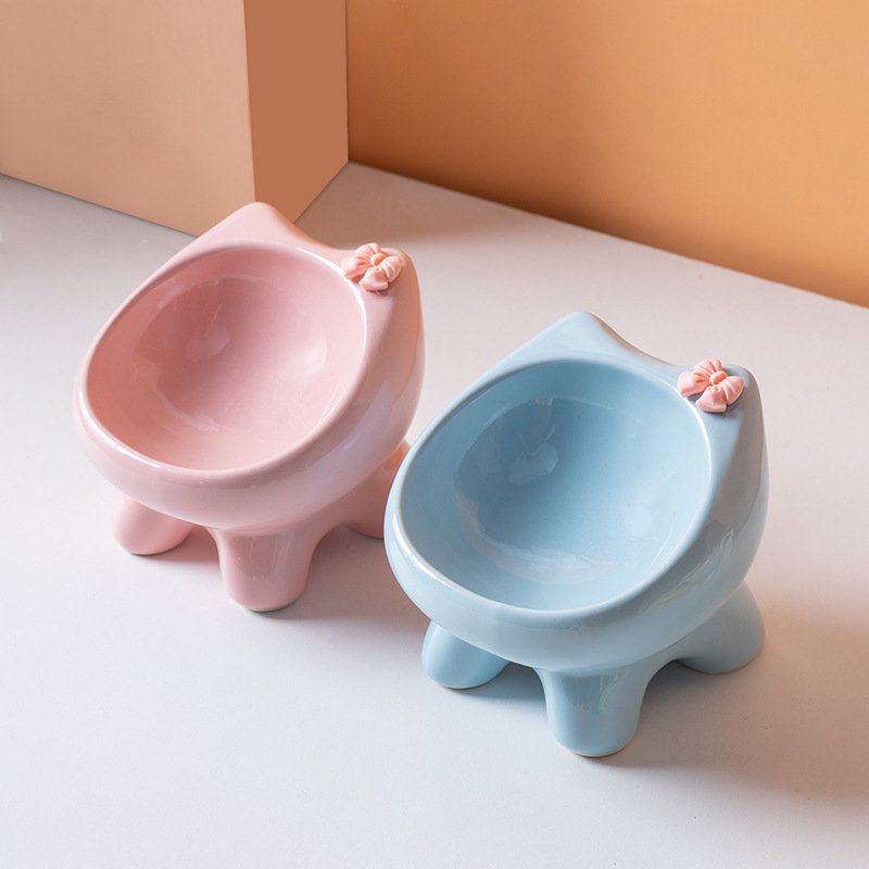 Ceramic Pet Bowl for Dogs & Cats with Silicone Placemat W908