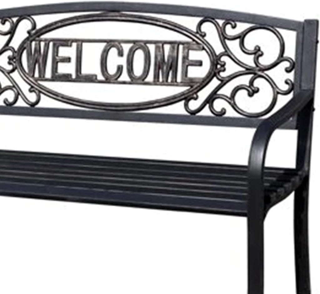Outdoor Park Bench Powder Coated Steel Frame T6278