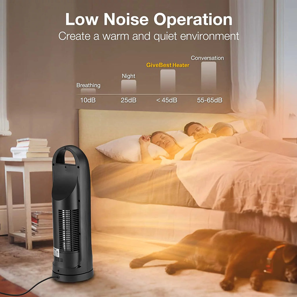 Tower Space Heater for Indoor Use, 22" Oscillating Electric Room Heater with Thermostat and Remote D7225