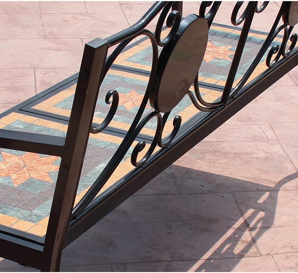 Wrought Iron Outdoor Bench for Garden Balcony Terrace R4553