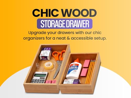 Drawer Organizer Storage Box, 3x9x2, Natural E570391