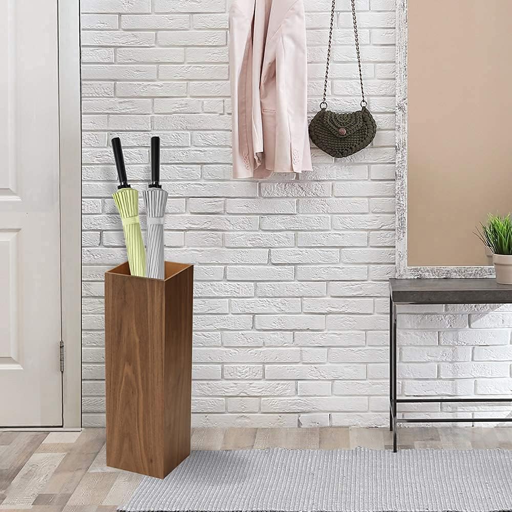 Wooden Umbrella Stand with Drip Tray for Entryway N375042