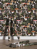 Dresser Drawer Liner Beautiful Mushroom Patterns Shelf Paper for Kitchen Cabinets Self Adhesive Contact Paper for Home Furniture Decoration (Mushroom Floral, 118 inch x 17.4 inch)