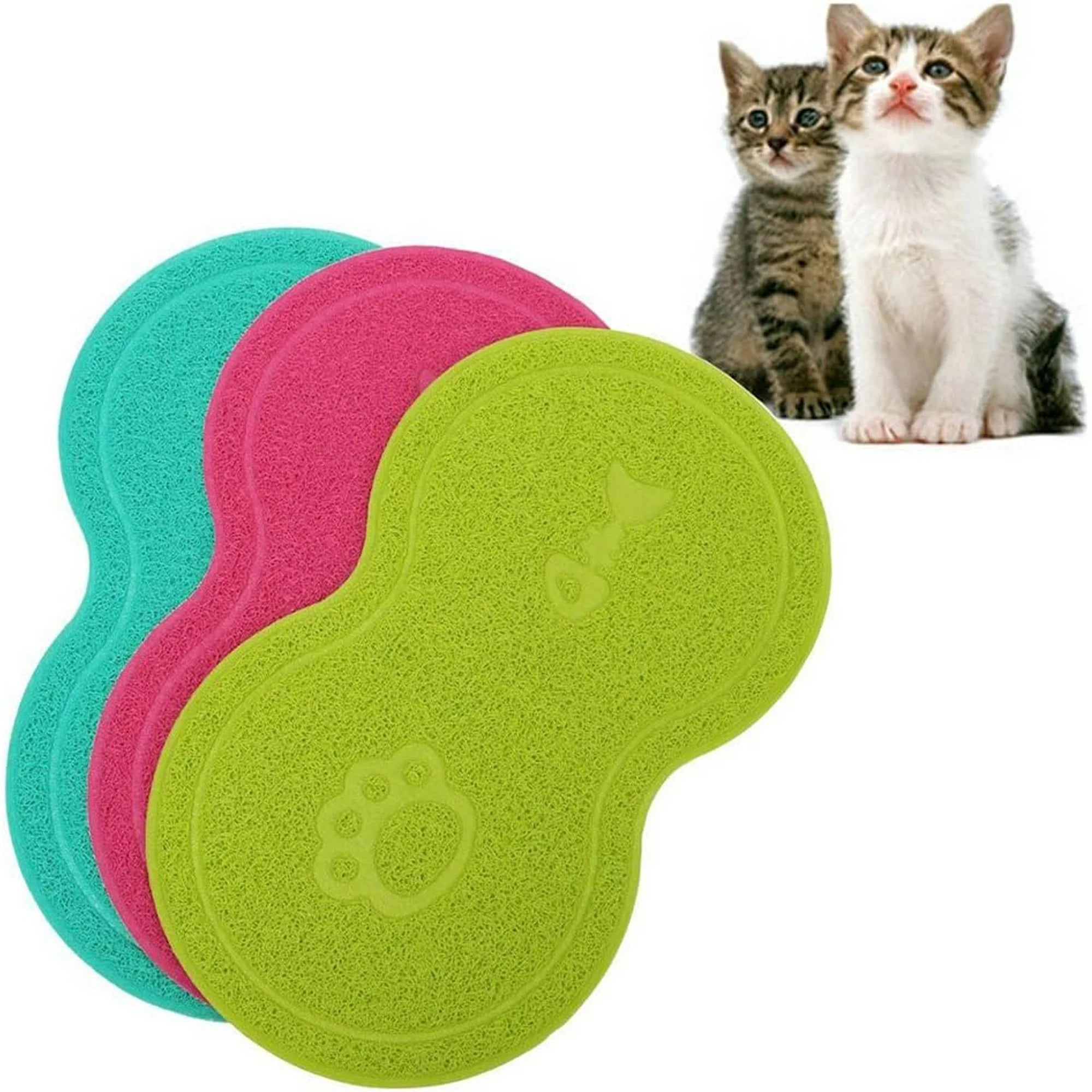 Waterproof Non-slip PVC Pet Feeding Mat with Paw Print Design M29280