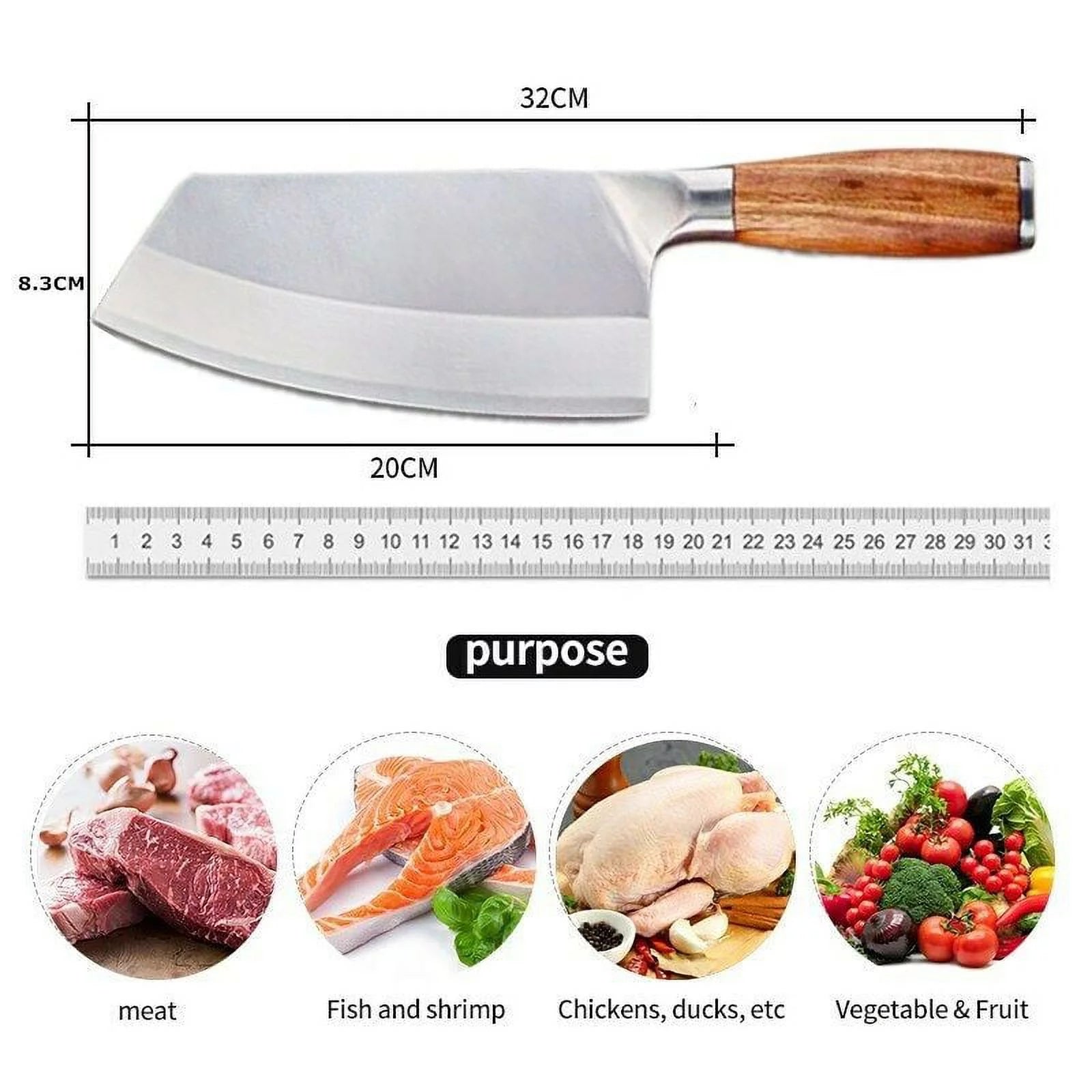 Stainless Steel Kitchen Cleaver Knife E2499