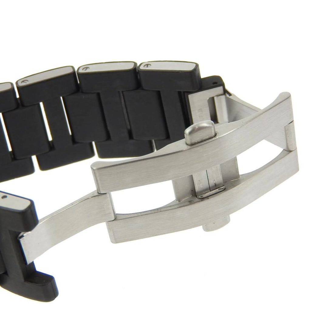 Men's Automatic Watch Stainless Steel Rubber Silver Black D10117