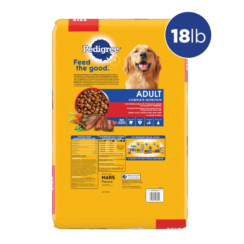 Adult Dry Dog Food, Grilled Steak and Vegetable Flavor, 18 lb. Q94137