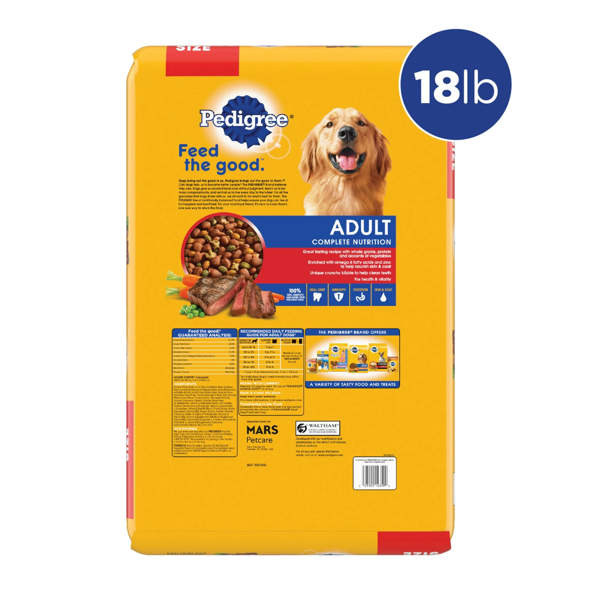 Adult Dry Dog Food, Grilled Steak and Vegetable Flavor, 18 lb. Q94137