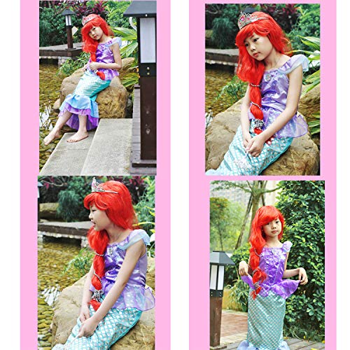 Princess Mermaid Costume for Girls with Wig and Crown T74574