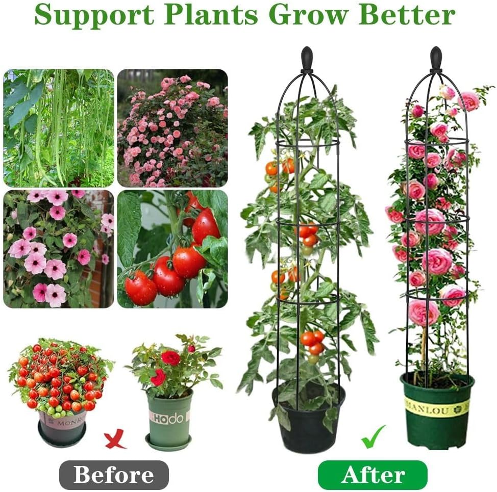Metal Garden Obelisk Trellis for Climbing Plants Outdoor C236