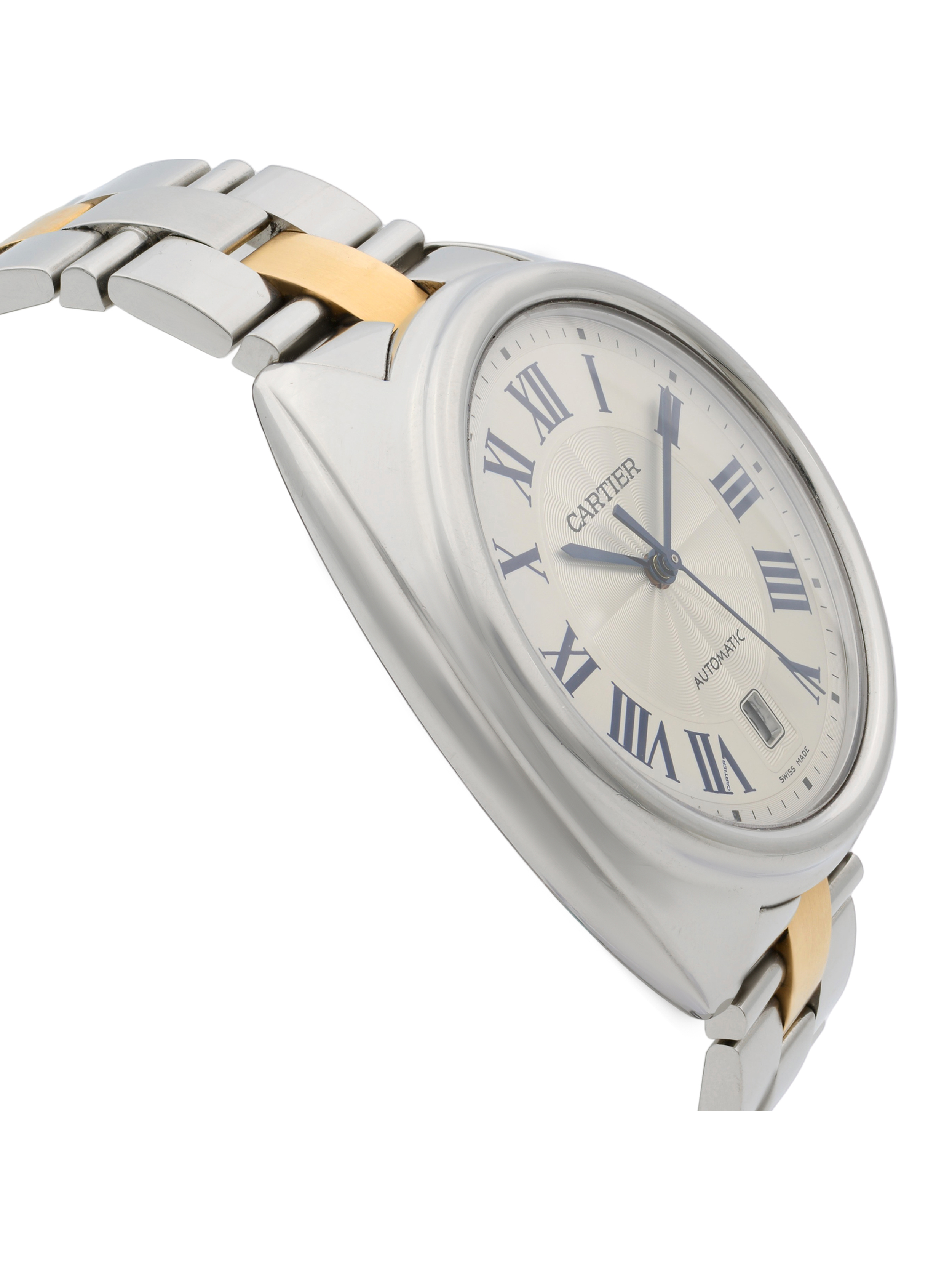 18k Rose Gold Steel Silver Guilloche Automatic Men Watch I49185