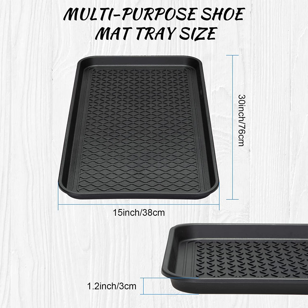 Shoe Tray for Entryway, Waterproof Boot Mat, Multi-Purpose Pet Feeding Tray, 24 x 16 x 1.2 Inch A863754