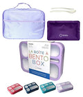 Bento Lunch Boxes with Bags Ice Packs | Bento-Box Insulated Bag Ice Cold Pack Set of Two for Kids Adults | Value Container Set for School Kid Lunches, 6 Compartments Leakproof BPA Free, Blue & Pink