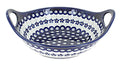 Blue Rose Polish Pottery Peacock Small Bowl with Handles