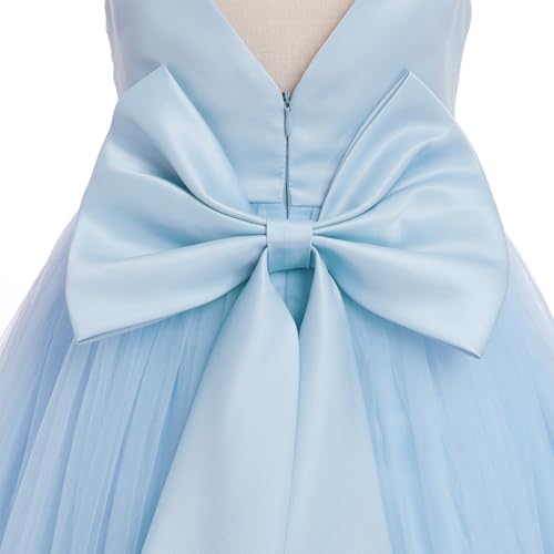 Embroidery Flower Girl Lace Dress for Kids Wedding Party Formal Long Gown Q15616