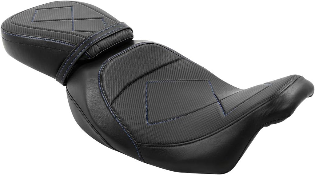 Two Up Leather Motorcycle Seat for Harley Touring Models 2009-2022 Y199