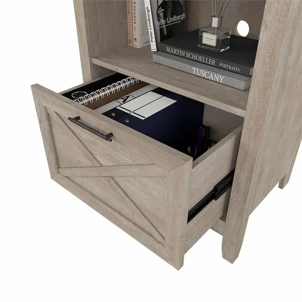 Lateral File Cabinet with Shelf in Washed Gray X9244