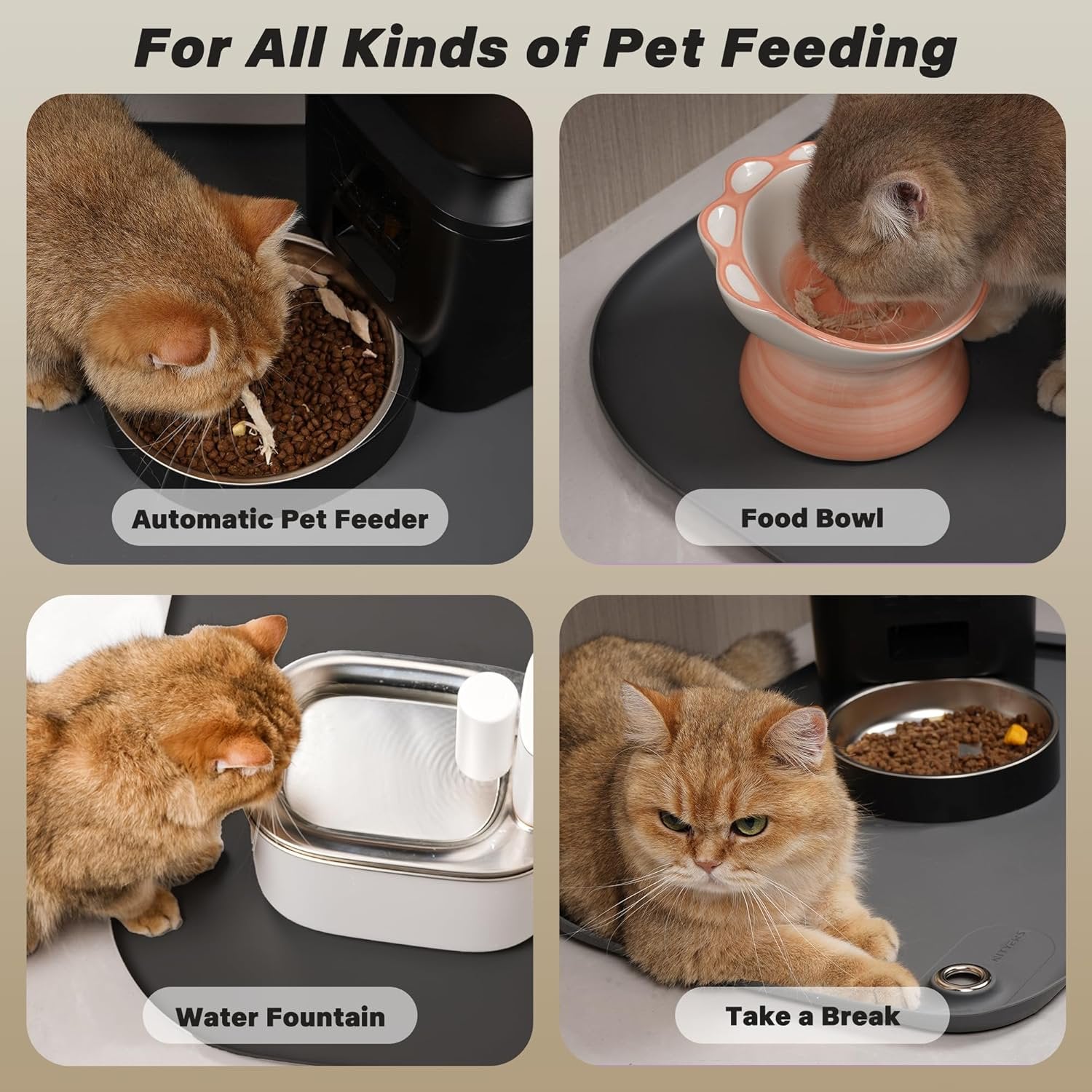 Waterproof Silicone Pet Feeding Mat with Pocket I361