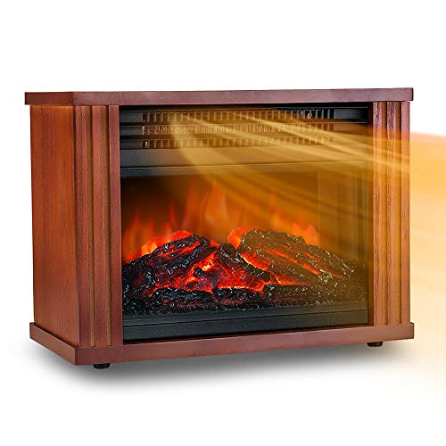 Electric Infrared Space Heater, Quartz Heater for Indoor Use, Tip-Over & Overheat Protection with Remote Control, 3 Heat Settings, 12H Timer, 1500W for Large Room Basement Heating