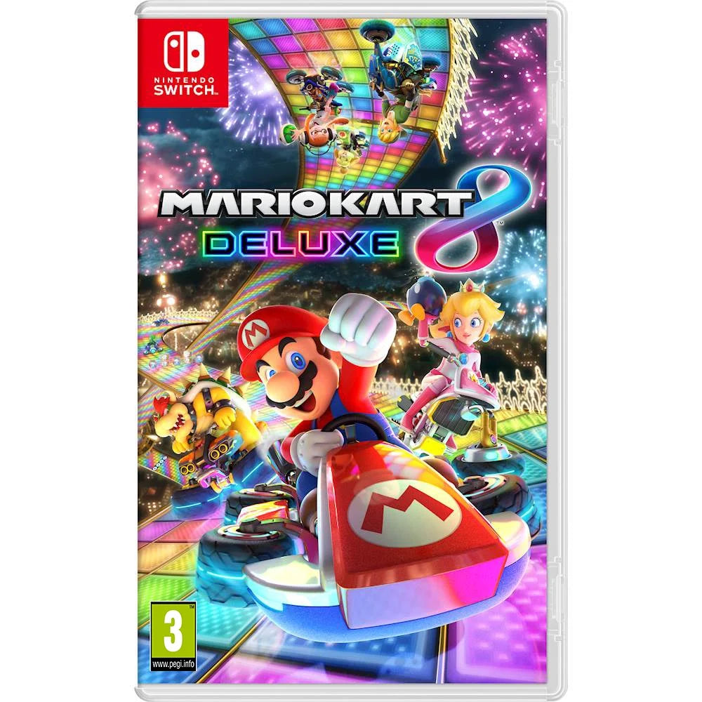 Switch Lite Console Coral with Mario Kart 8 Deluxe, Protective Case and Screen Protector Bundle X8809
